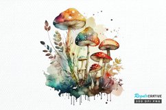 Watercolor Magic Mushrooms PNG Clipart Product Image 1