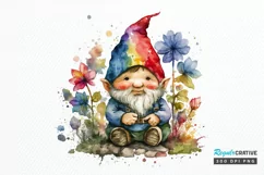 Watercolor Cute Gnome Autism PNG Clipart Product Image 1