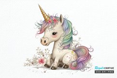 Watercolor Magical Unicorn PNG Clipart Product Image 1