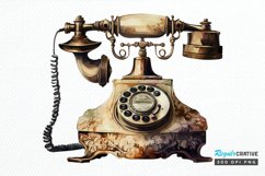Watercolor Antique Telephone PNG Clipart Product Image 1