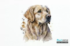 Watercolor Golden Dog PNG Clipart Product Image 1