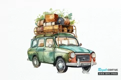 Watercolor Travel Car PNG Clipart Product Image 1