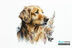 Watercolor Golden Retriever PNG Clipart Product Image 1