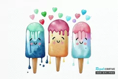 Watercolor Cute Ice Cream PNG Clipart Product Image 1