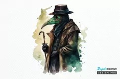 Watercolor Plague Doctor PNG Clipart Product Image 1