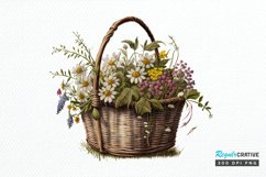 Basket of Wildflowers PNG Clipart Product Image 1