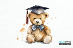 Watercolor Graduate Teddy Bear PNG Clipart Product Image 1