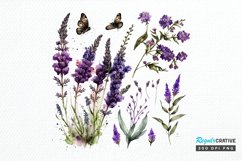 Watercolor Lavender Garden PNG Clipart Product Image 1