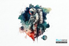 Watercolor Astronaut Planet PNG Clipart Product Image 1