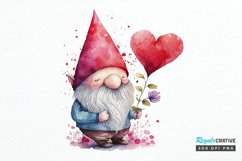 Watercolor valentine Gnome PNG Clipart Product Image 1