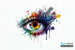 Watercolor Colorful Eye Paint PNG Clipart Product Image 1