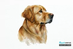 Watercolor Golden Dog PNG Clipart Product Image 1