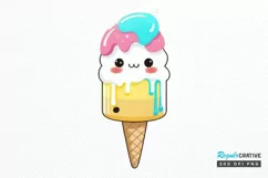 Watercolor Cute Ice Cream PNG Clipart Product Image 1