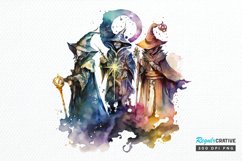 Watercolor Celestial Wizards PNG Clipart Product Image 1