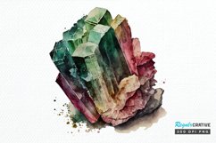 Watercolor Raw Tourmaline Crystal PNG Clipart Product Image 1