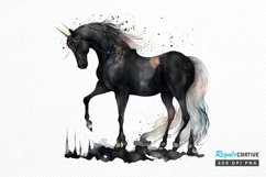 Watercolor Night Unicorn PNG Clipart Product Image 1