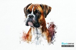 Watercolor Cute Boxer PNG Clipart Product Image 1