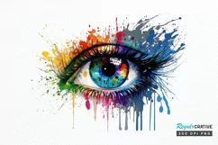 Watercolor Colorful Eye Paint PNG Clipart Product Image 1