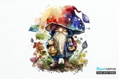Watercolor Mushrooms Gnome PNG Clipart Product Image 1