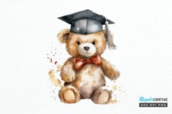 Watercolor Graduate Teddy Bear PNG Clipart Product Image 1