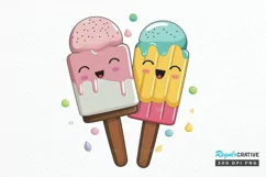 Watercolor Cute Ice Cream PNG Clipart Product Image 1