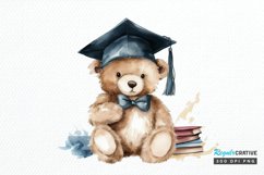 Watercolor Graduate Teddy Bear PNG Clipart Product Image 1