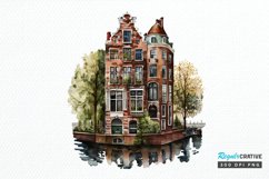 Watercolor Amsterdam Canal House PNG Clipart Product Image 1