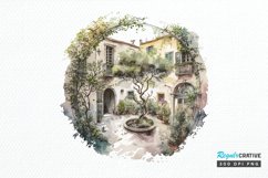 Watercolor Courtyard PNG Clipart Product Image 1
