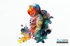 Watercolor Astronaut Planet PNG Clipart Product Image 1