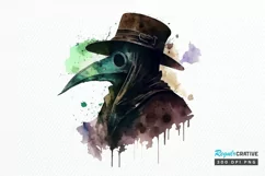 Watercolor Plague Doctor PNG Clipart Product Image 1