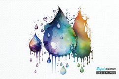 Watercolor Water Droplet PNG Clipart Product Image 1