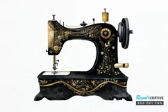 Watercolor Black and Gold Antique PNG Clipart Product Image 1