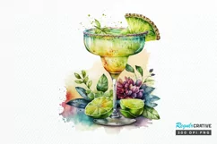Watercolor Margarita PNG Clipart Product Image 1