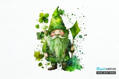 Watercolor St. Patricks Happy Green Gnome PNG Clipart Product Image 1