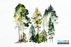 Watercolor Forest PNG Clipart Product Image 1
