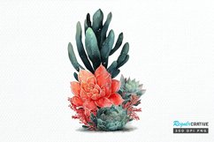 Watercolor Boho Succulents PNG Clipart Product Image 1
