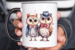 Watercolor Cute Couple Owl PNG Clipart Product Image 2