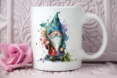 Watercolor Christmas Gnome PNG Clipart Product Image 2