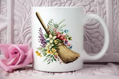 Watercolor Floral Brooms PNG Clipart Product Image 2
