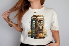 Watercolor Vintage Public Telephone Booth PNG Clipart Product Image 2