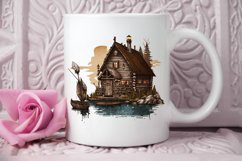 Watercolor Fishing Lodge PNG Clipart Product Image 2