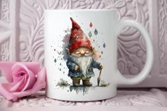 Watercolor Christmas Gnome PNG Clipart Product Image 2