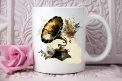 Watercolor Black and Gold Antique PNG Clipart Product Image 2