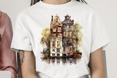 Watercolor Amsterdam Canal House PNG Clipart Product Image 2