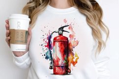 Watercolor Fire Extinguisher PNG Clipart Product Image 2