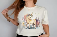 Watercolor Magical Unicorn PNG Clipart Product Image 2