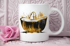 Watercolor Black and Gold Antique PNG Clipart Product Image 2