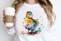 Watercolor Cute Colorful Duck PNG Clipart Product Image 2