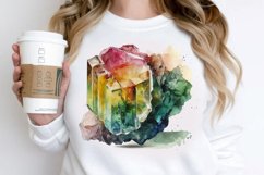 Watercolor Raw Tourmaline Crystal PNG Clipart Product Image 2