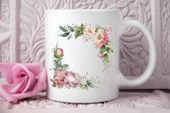 Watercolor Pink Peony Frames PNG Clipart Product Image 2
